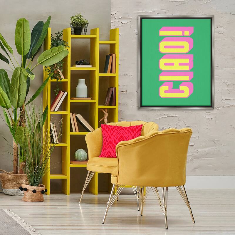 Stupell Ciao Bold Lettering Framed Floater Canvas Wall Art Design By House of Lulu