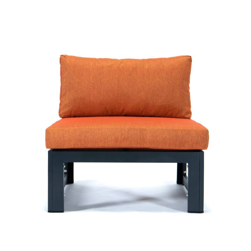 Chelsea 5-Piece Modern Armless Patio Sectional and Coffee Table for Patio Garden Summer Yard Porch