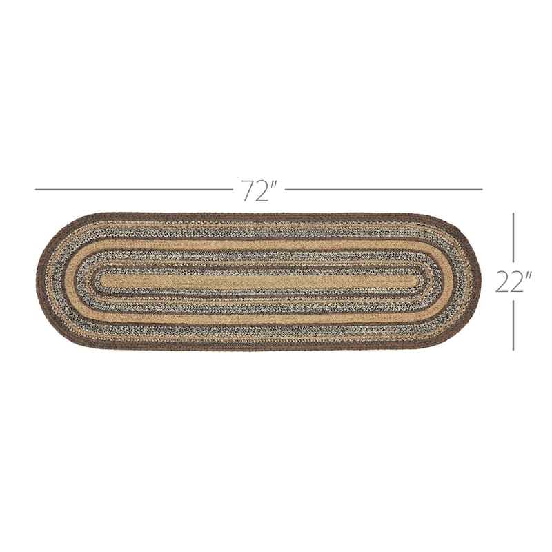 Espresso Jute Rug/Runner Oval w/ Pad 22x72 - 2' x 6' Runner