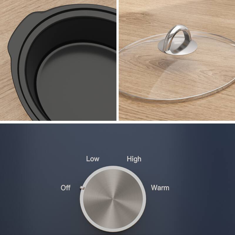 3 Quart Slow Cooker with 3 Heating Settings