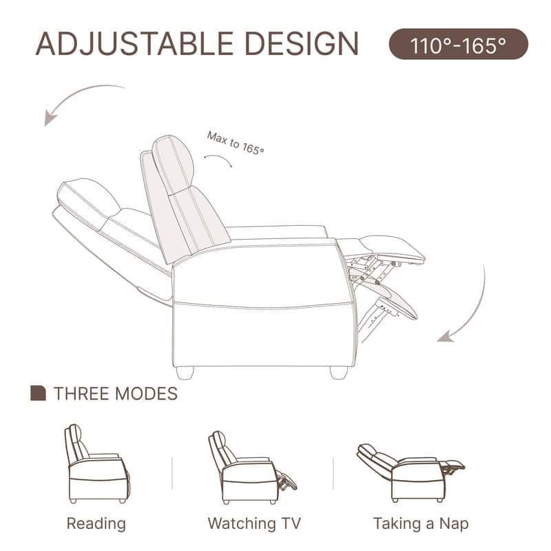Andrea Recliner Chair with LED Lights, Heating & Massage