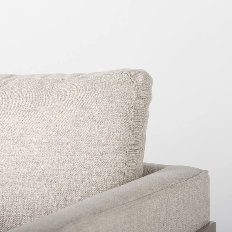 Rupert Cream Poly-Linen Seat w/ Gold Stainless Steel Frame Accent Chair