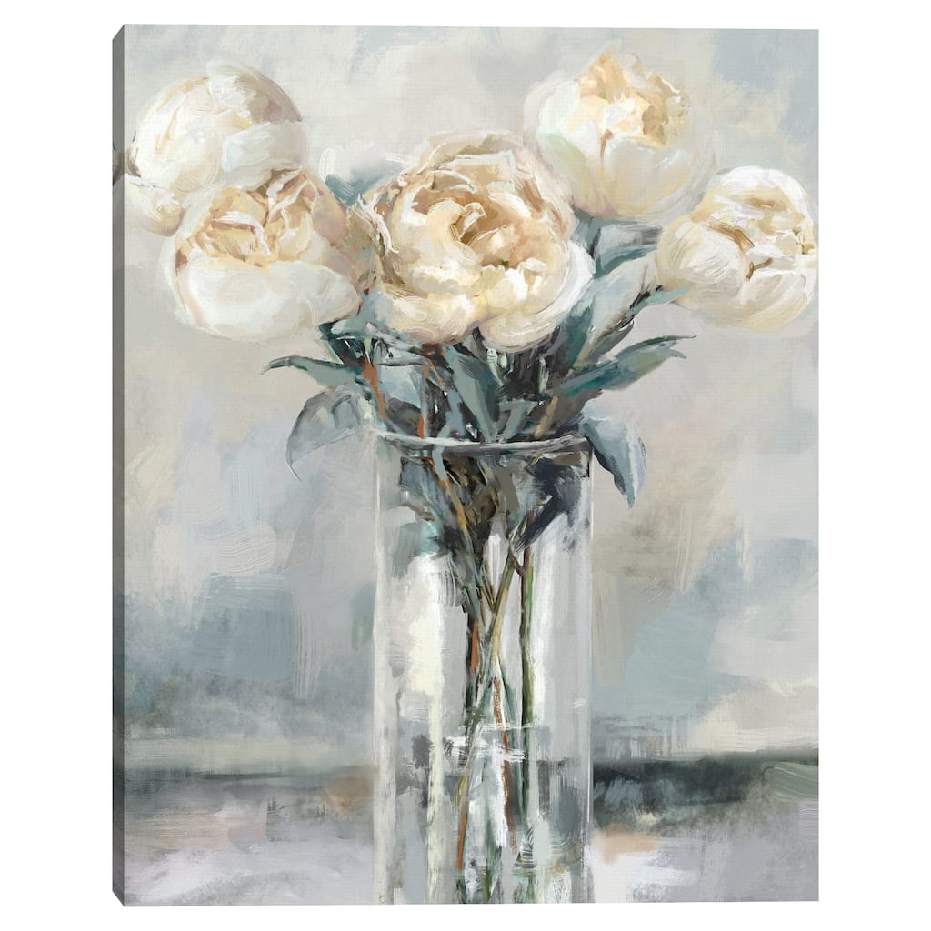 Precious Peonies II Crop by Studio Arts Canvas Art Print