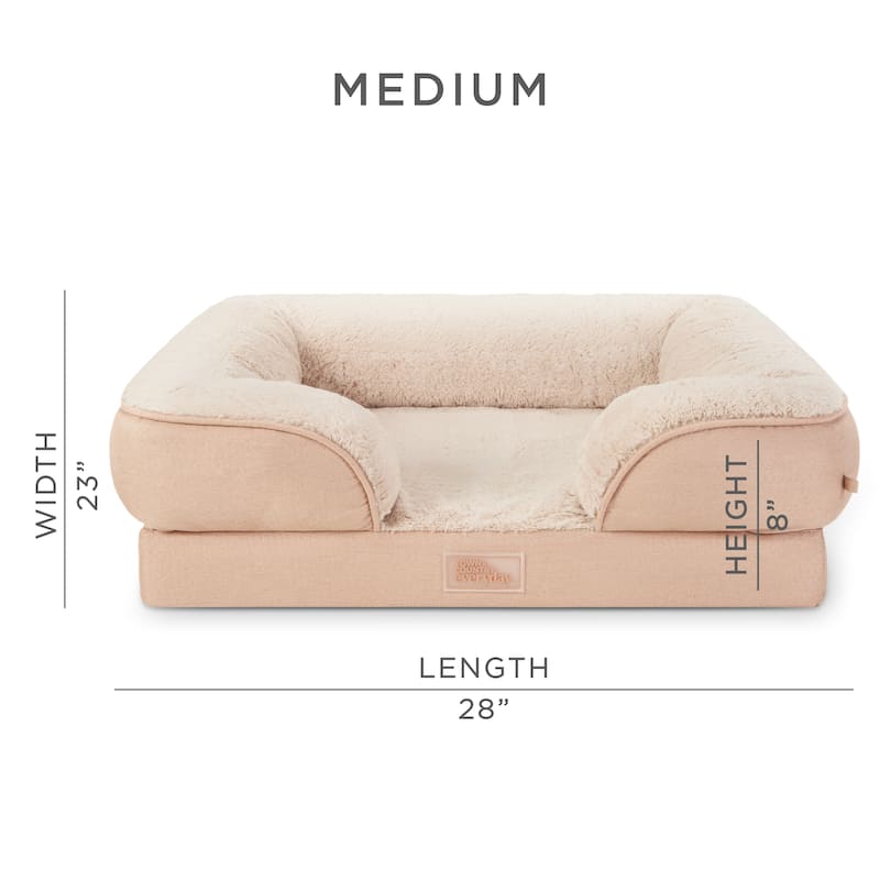 TOWN & COUNTRY EVERYDAY CuddleTown Comfy Solid Bolster Sofa Supportive Pet Bed