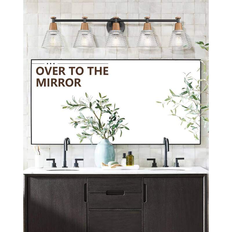 37.4" 5-Light Bathroom Light Fixtures