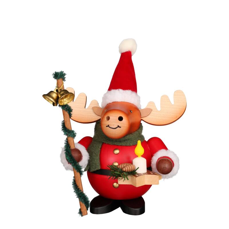 8.25” Christian Ulbricht Elk Santa Smoker Christmas Figurine