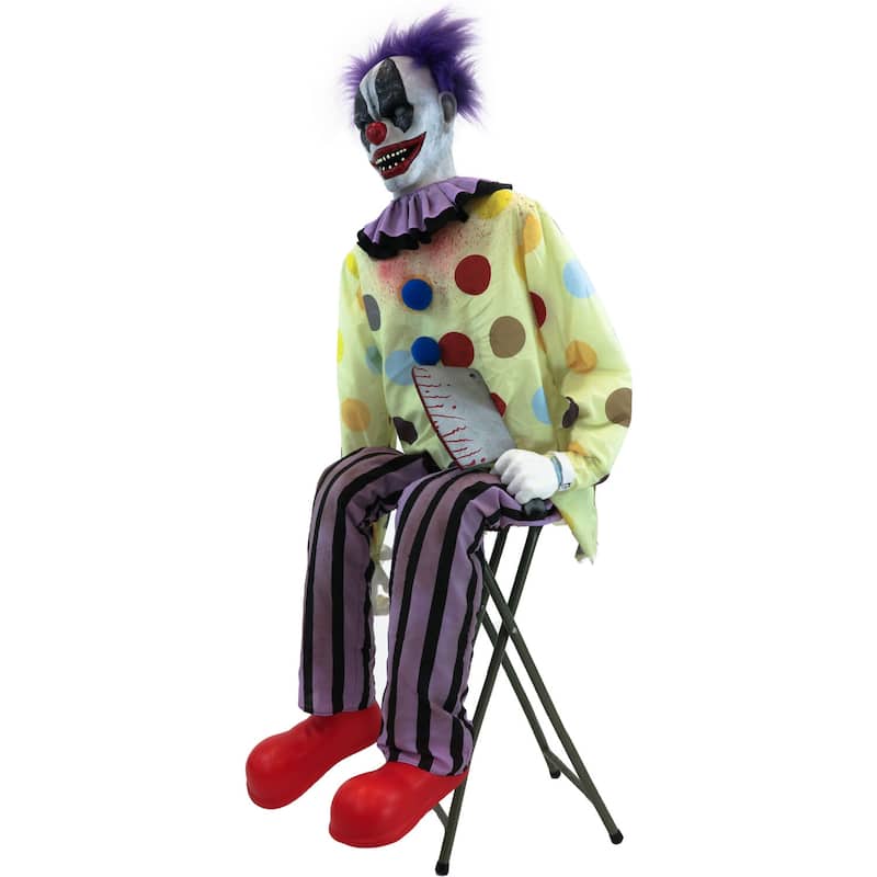 Motion-Activated Thrashing Clown with a Meat Cleaver by Tekky