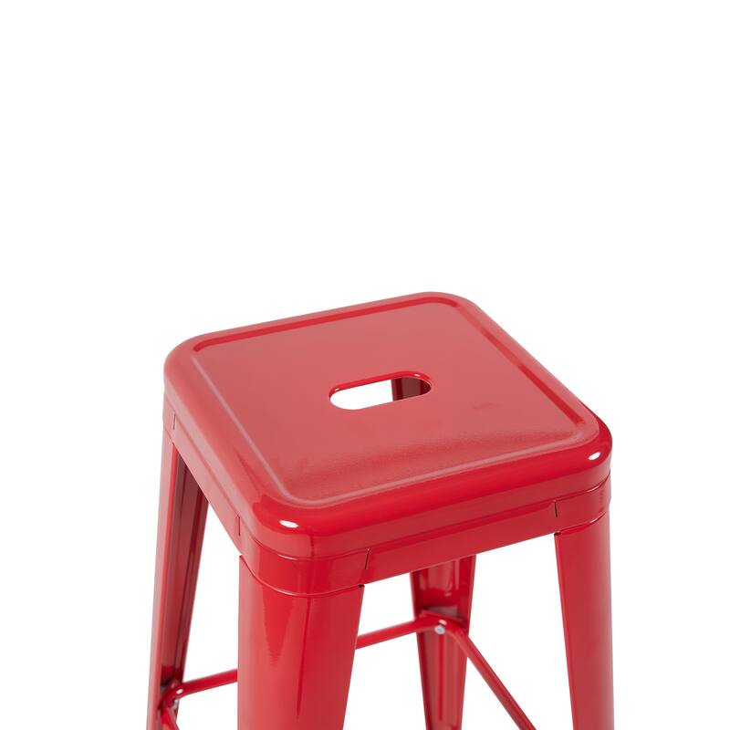 AC Pacific 24 Inch Industrial Stackable Metal Counter Stools Set of 4