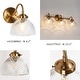 preview thumbnail 4 of 10, Draki Mid-century Modern Gold Unique Dome Glass Bathroom Light Crooked Vintage Armed Wall Sconce - W 6.7" x H 8.7" x D 10.6"