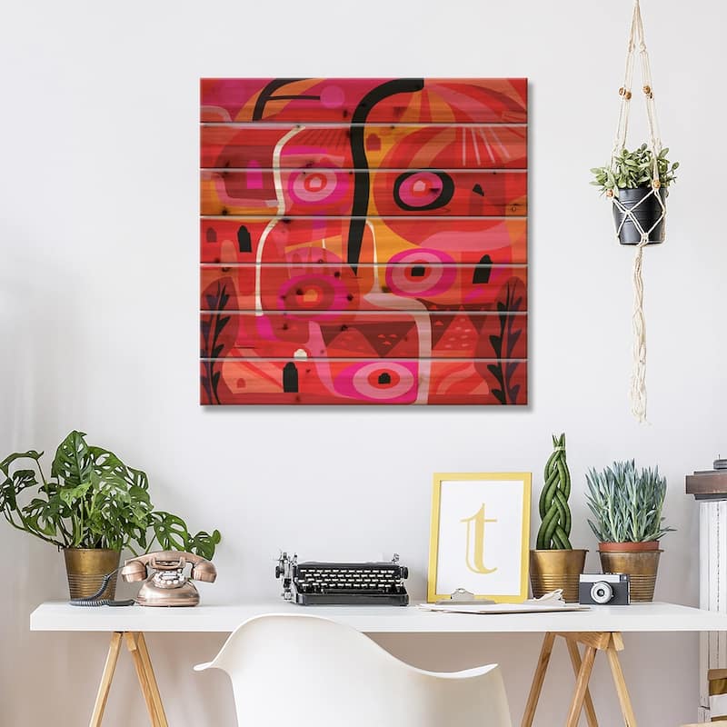 Zacatecas Plaza Print On Wood by Charles Harker - Multi-Color