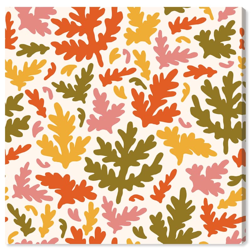 Wynwood Studio Canvas Holiday and Seasonal Leaf Choices Orange and Dark Orange Modern & Contemporary Wall Art Canvas Print - 20 x 20