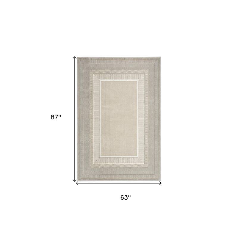 HomeRootsGeometric Modern Rectangle Area Rug - 87' X '63' X '0.39