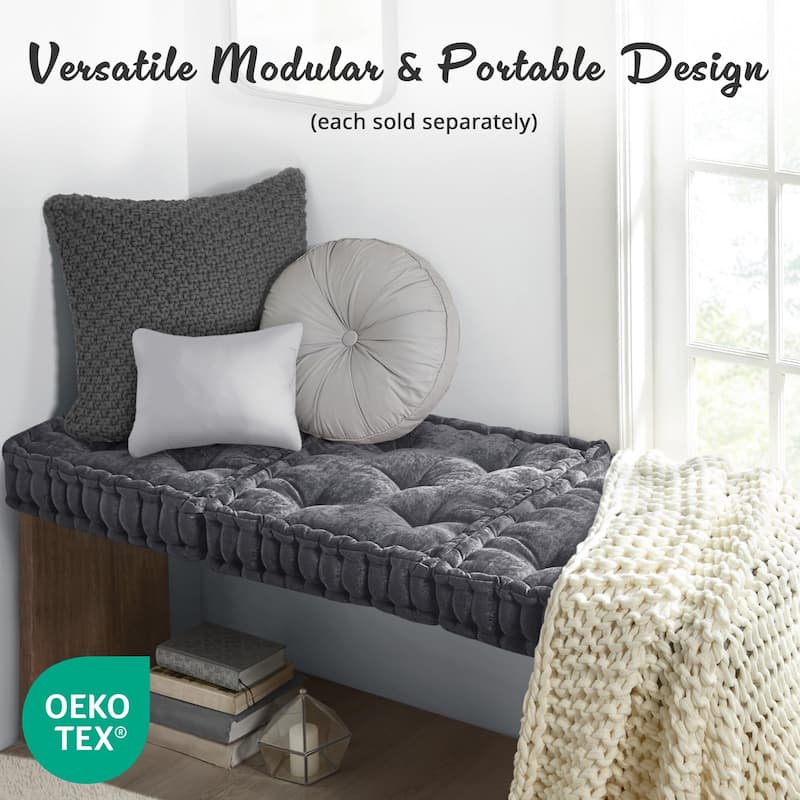 Intelligent Designs Charvi Poly Chenille Square Floor Pillow Cushion