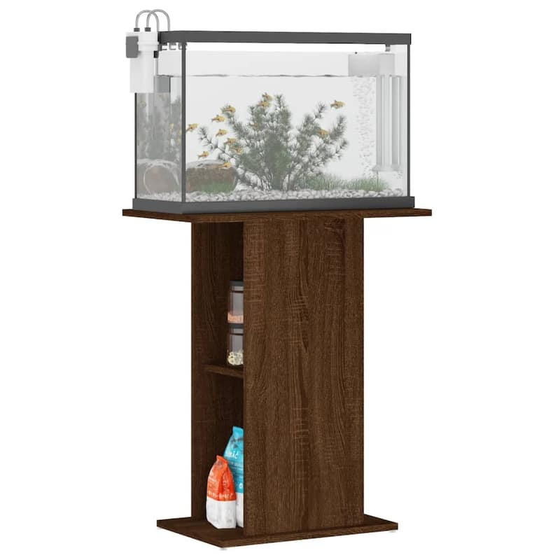 vidaXL Aquarium Stand Brown Oak Engineered Wood Medium Aquarium Stand - 14.2 x 23.8 x 28.5