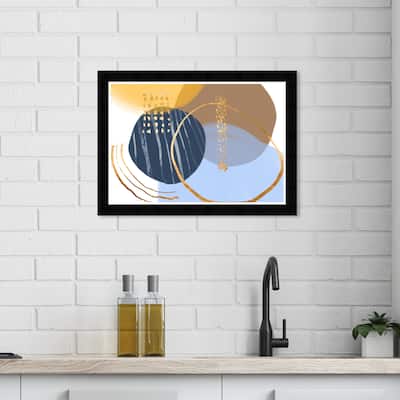 Wynwood Studio Prints Abstract Blue and Yellow Circles Blue and Modern & Contemporary Wall Art Canvas Print