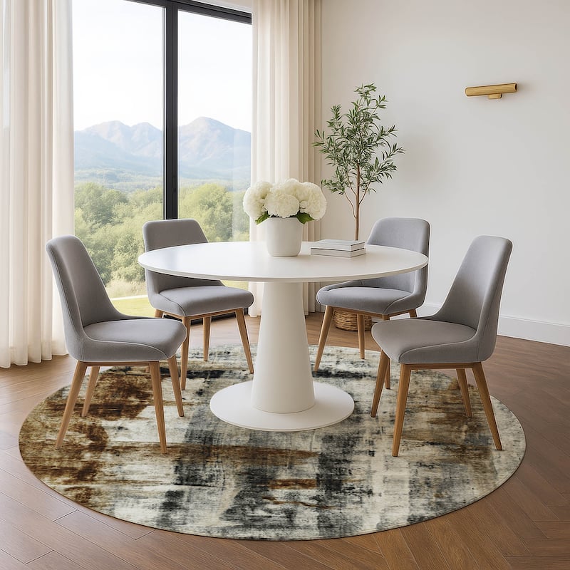Premium Washable Super Soft Abstract Glam Mayfield Rug - Taupe - 8' x 8'