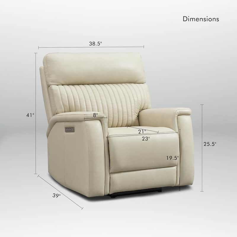 Leather Zero Gravity Power Recliner with Power Headrest and Power Lumbar,USB&USB-C Port