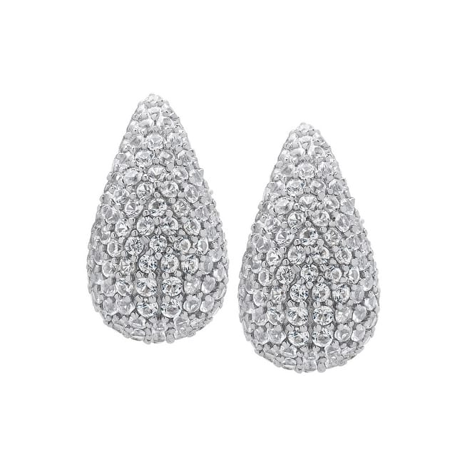 Victoria Townsend Sterling Silver Lab White Sapphire Teardrop Earrings - White