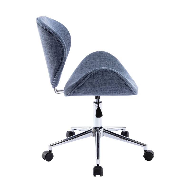Porthos Home Rudi Office Chair, PU or Fabric or Velvet Upholstery, Chrome Legs