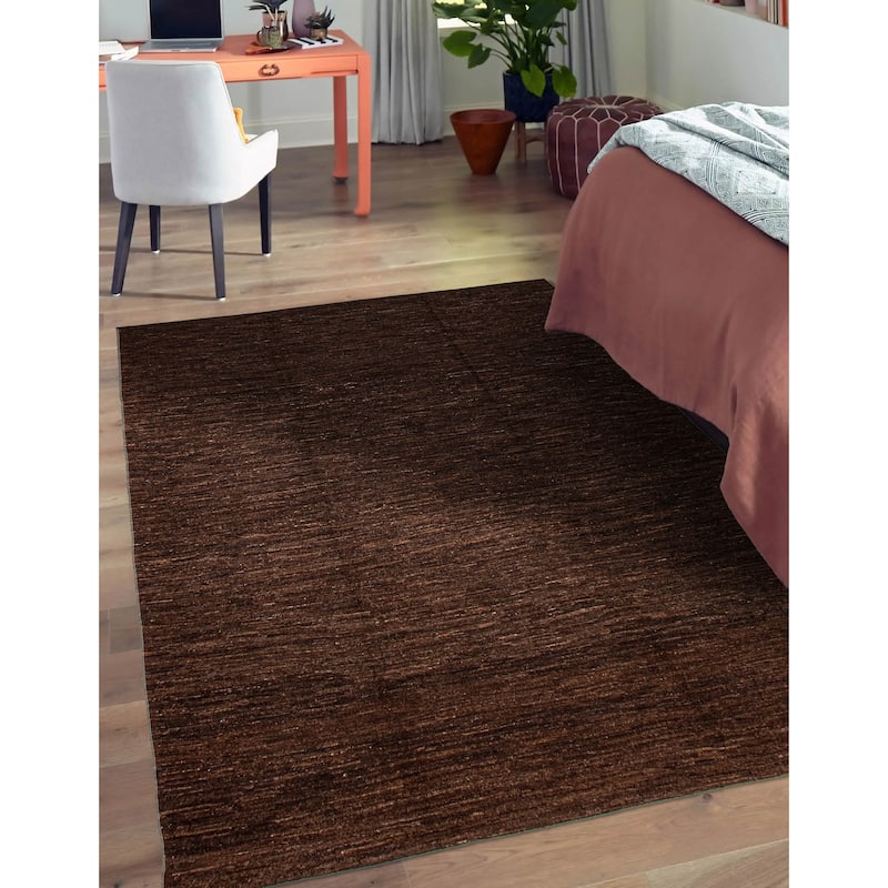 ECARPETGALLERY Flat-Weave Natural Brown Wool Tapestry Kilim - 9'9 x 11'3