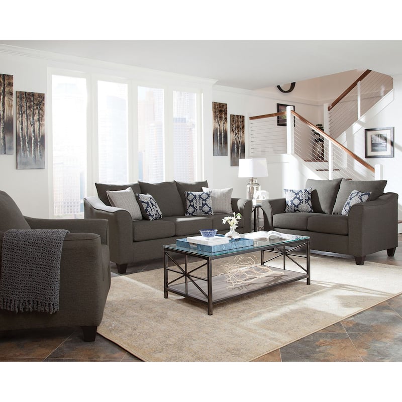 Salizar Upholstered Flared Arm Sofa Set