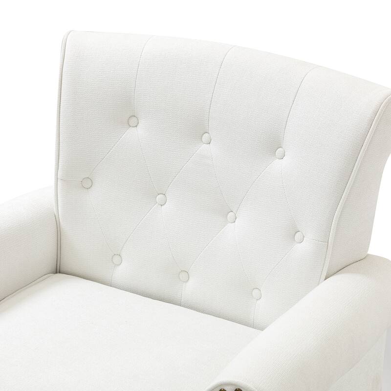 Indiges Comfy Upholstered Accent Armchair with Tufted Back Set of 2 for Bedroom Reading Office