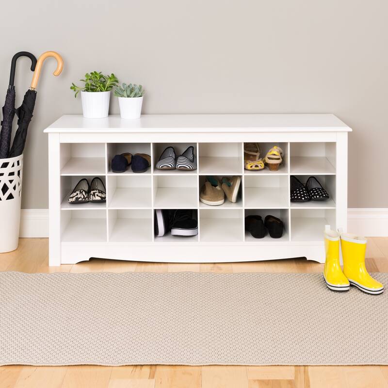 Copper Grove Arrowstone White Shoe Storage Cubbie Bench