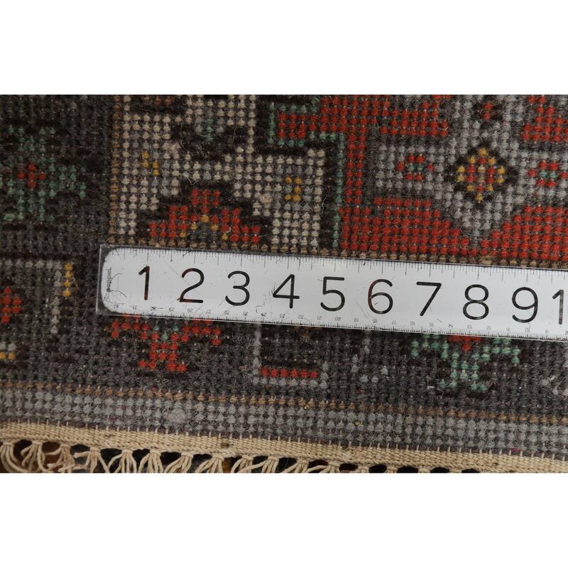 Hand Knotted Oriental 100% Wool Carpet Traditional Geometric Oranges & Rust Viss Area Rug - 3' 0'' X 2' 0''