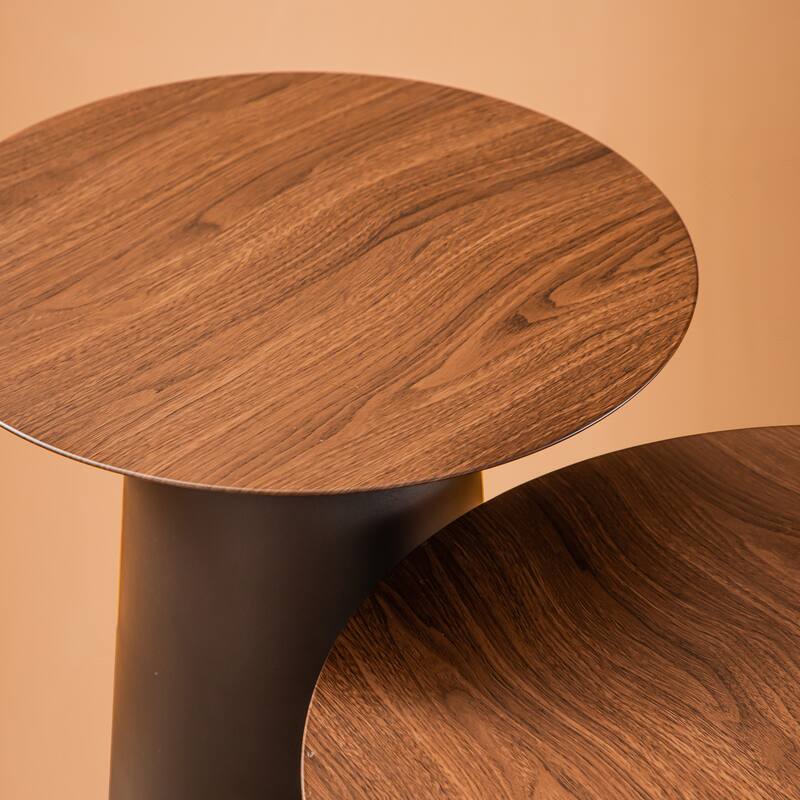 DancyHome Outdoor Mid Century Modern Metal Single Round Coffee Table