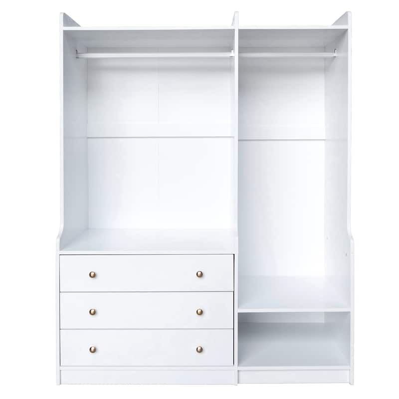 Open Wooden Wardrobe Storage for Bedroom
