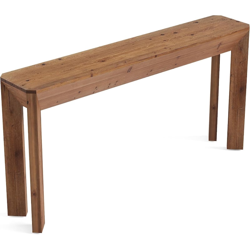 63" Farmhouse Solid Wood Console Table with Integrated Splayed Legs for Living Room, Entryway