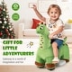 preview thumbnail 8 of 7, 6V Dinosaur Kids Ride On Toy, Foot Pedal, Music, Padded Seat, Anti-Slip Tires - 30" x 13" x 22"