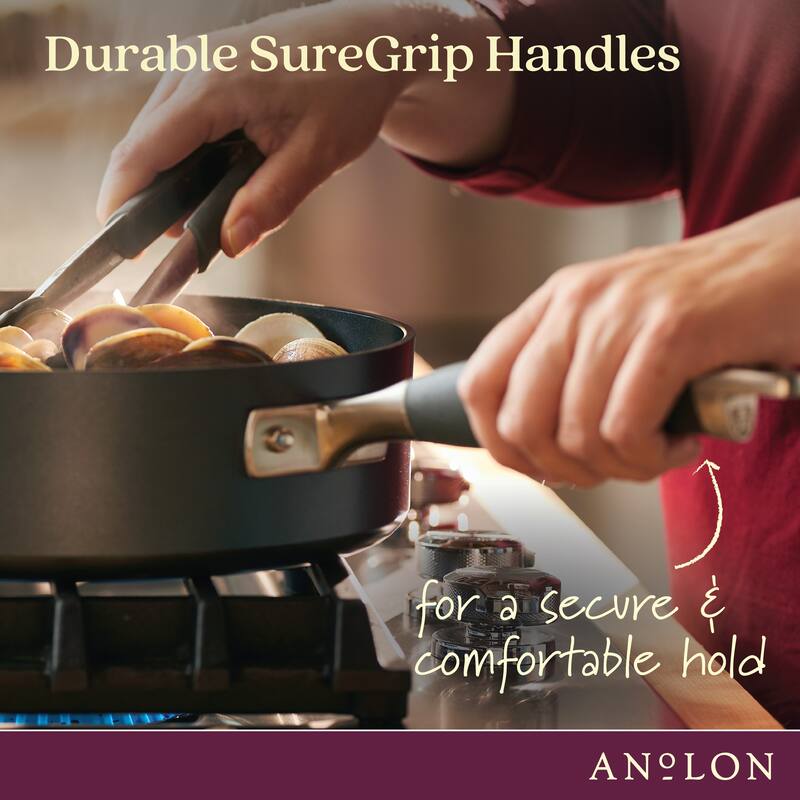 Anolon Advanced Home 8.5-Quart Wide Stockpot with Multi-Function Insert, Bronze