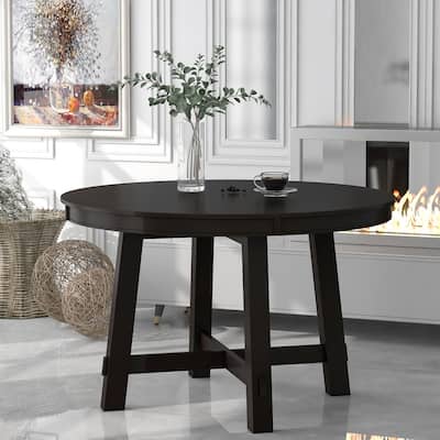 Farmhouse Extendable Adjustable Round/Oval Table, Player Poker Table, Dining Table, Kitchen Table