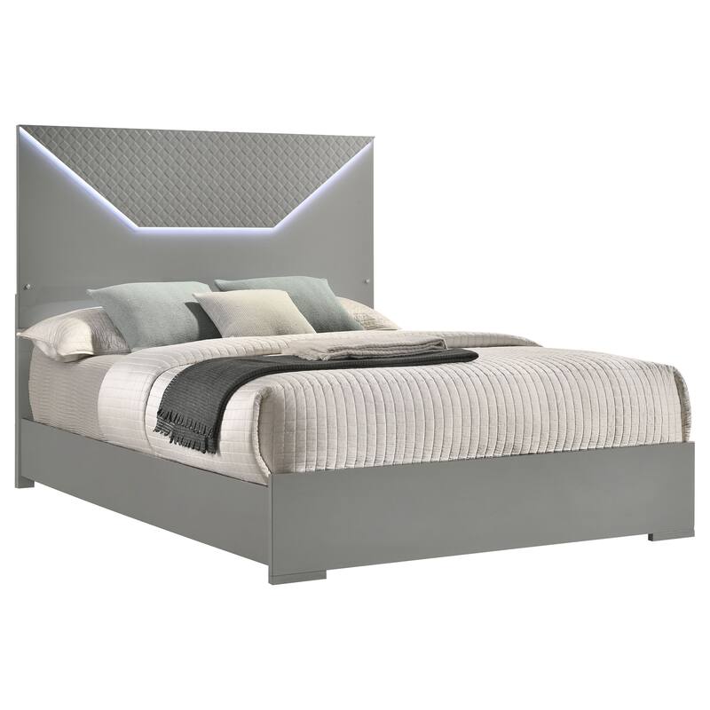 Pierce Queen Panel Bed LED Headboard
