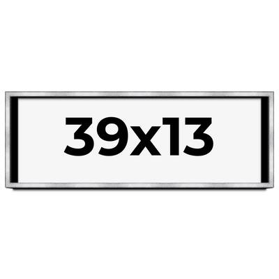 39x13 Shadow Box Frame Silver | 1.375 Inches Deep Real Wood