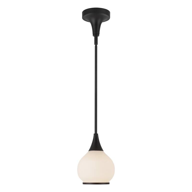 Alora Lighting PD524006OP Hazel 7" Wide Mini Pendant with Opal Glass - Matte Black