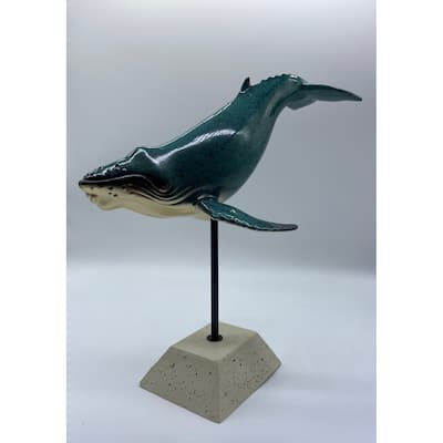 Whale on Stone Square Base