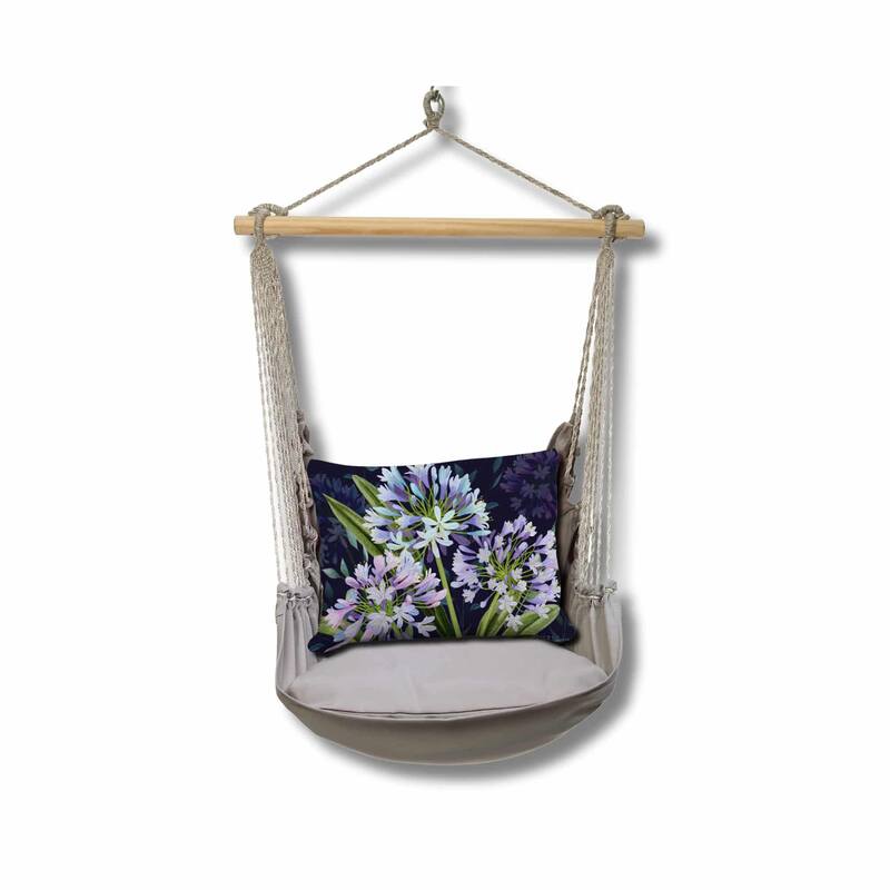 Magnolia Casual Swing Set 4 piece - Gray Solid w/ Midnight Garden Lilies