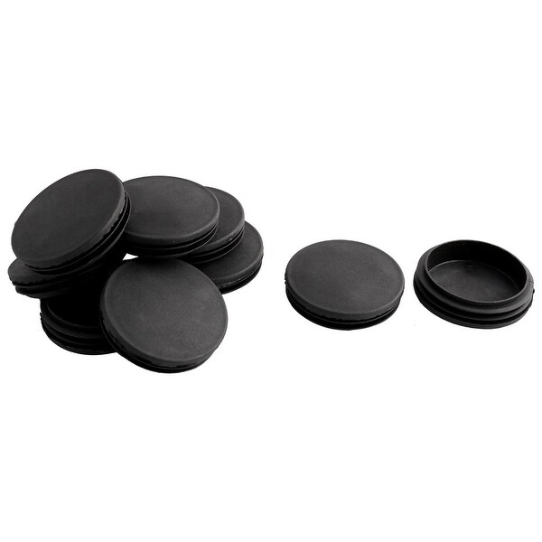 Unique Bargains Household Office Plastic Round Furniture Legs Tube Insert Black 74mm Dia 10 Pcs