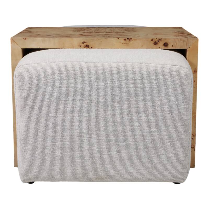 Modern Wooden and Non-Woven Fabric Bench with Detachable Table