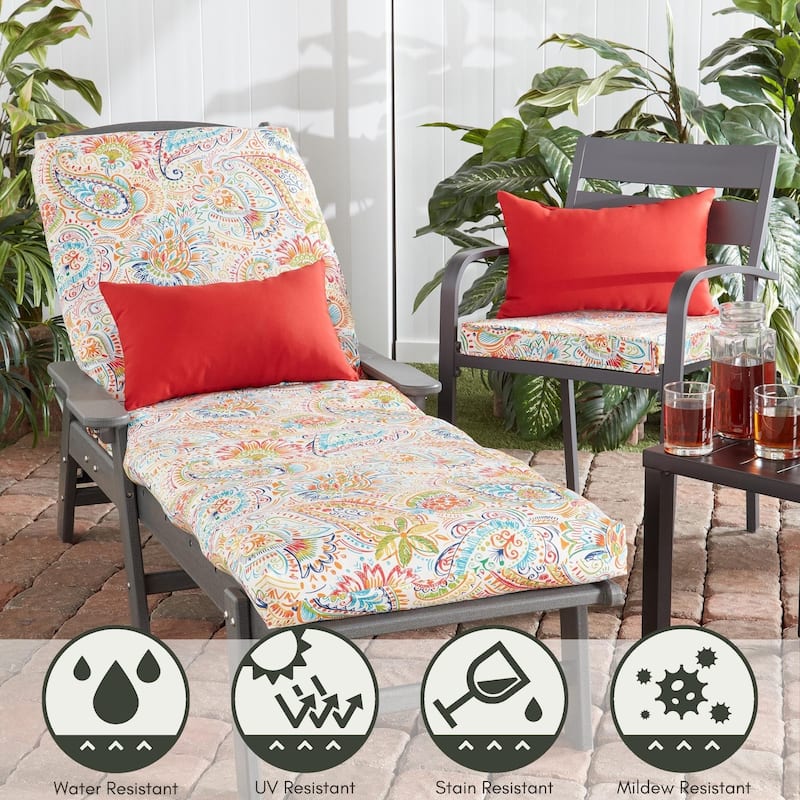 Greendale Home Fashions Outdoor Chaise Cushion (Cushion Only)
