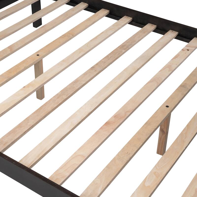 Stairway Bunk Bed with Drawers and Storage Steps, Twin Over Full Storage Platform Bed with Slide, Ladder, Guardrails and Armrest