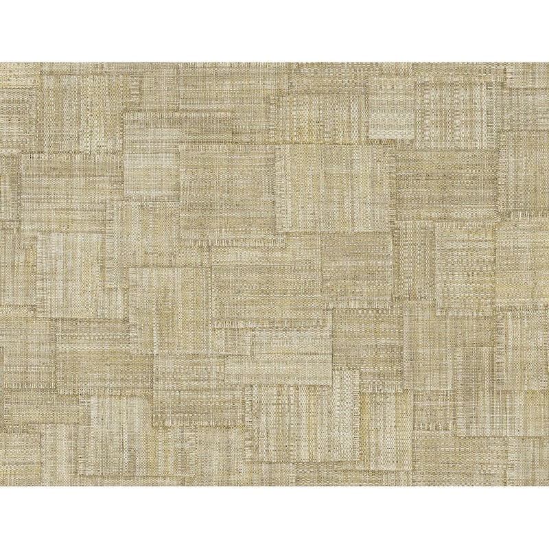Seabrook Designs Woven Blocks Embossed Vinyl Unpasted Wallpaper - 27 in W x 27 ft. L - Beige