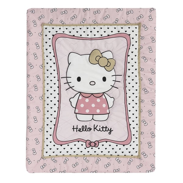 Bedtime Originals Hello Kitty Luv Pink White Gold 3 Piece Baby Nursery Crib Bedding Set Overstock 23612945