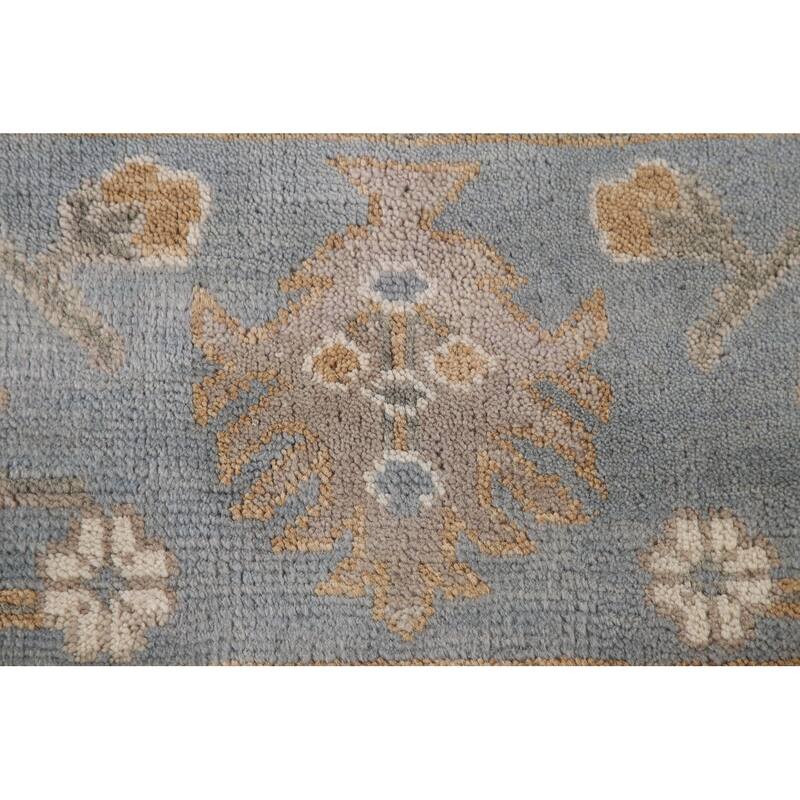 Ivory Oushak Living Room Area Rug Handmade Wool Carpet - 7'11"x 9'9"