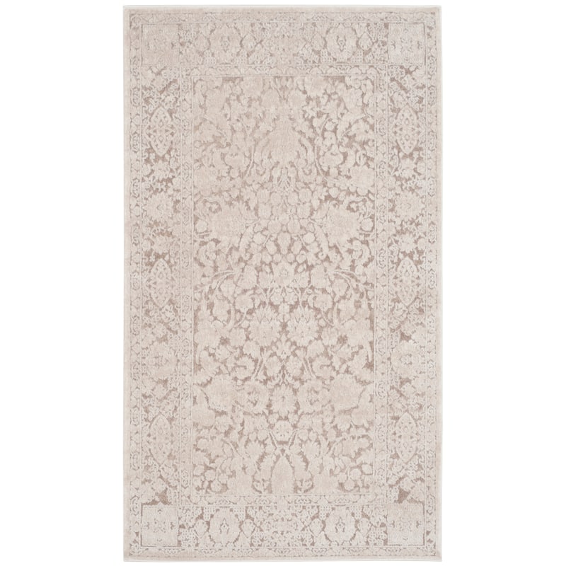 SAFAVIEH Reflection Eulah Modern Oriental Polyester Rug - 2'3" x 4' - Beige/Cream
