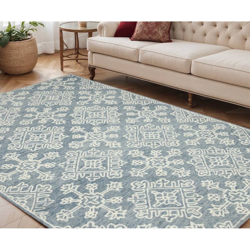 HomeRoots Oriental Transitional Rectangle Area Rug - 90.00 in. x 60.00 in.  x 0.40 in.