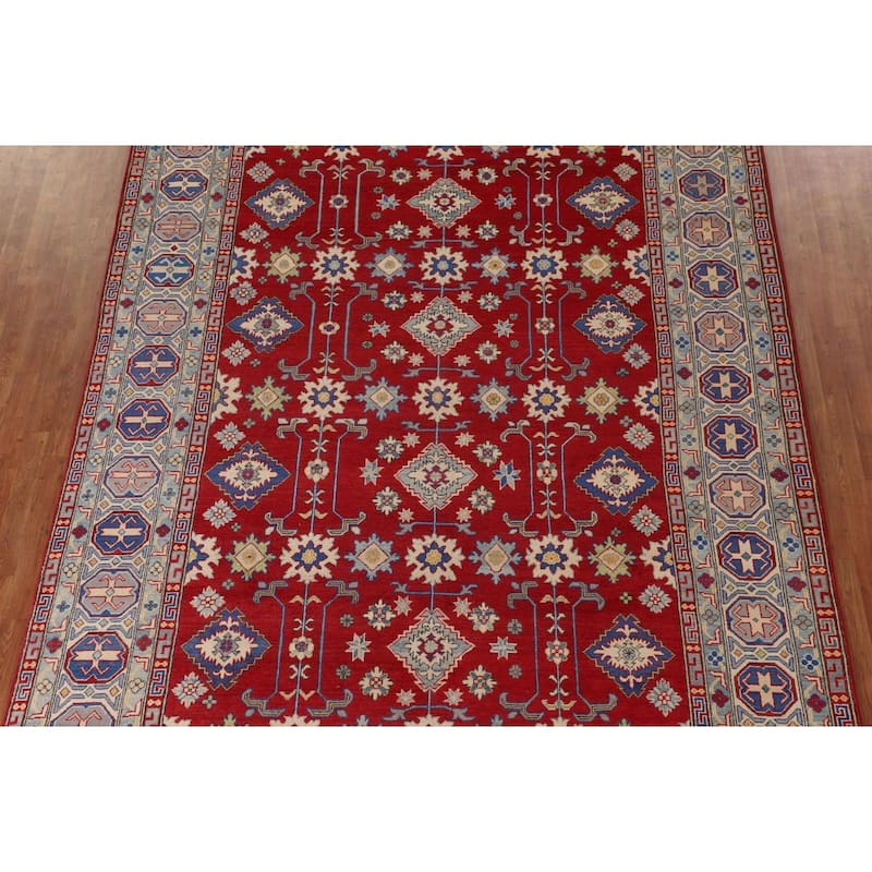 Red Kazak Oriental Area Rug Handmade Wool Carpet - 8'5"x 11'5"