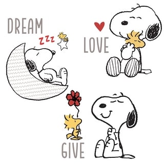 Bedtime Originals Snoopy Love Wall Decals/Stickers w/ Woodstock, Stars, & Moon